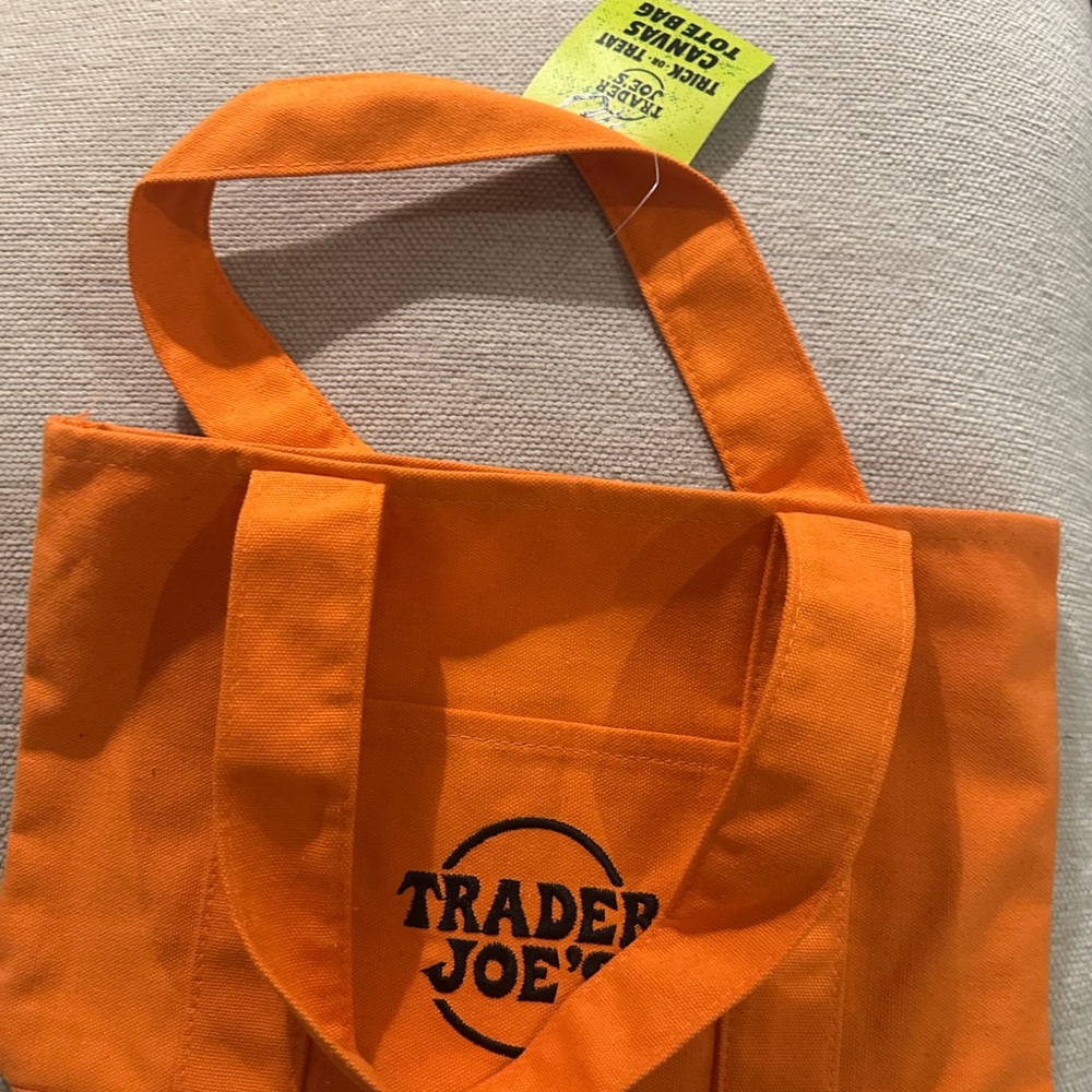 Trader Joe's Orange Mini Tote Bag - Picture 2 of 2
